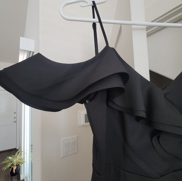 Lulus Off the Shoulder Black Dress - Picture 3 of 3
